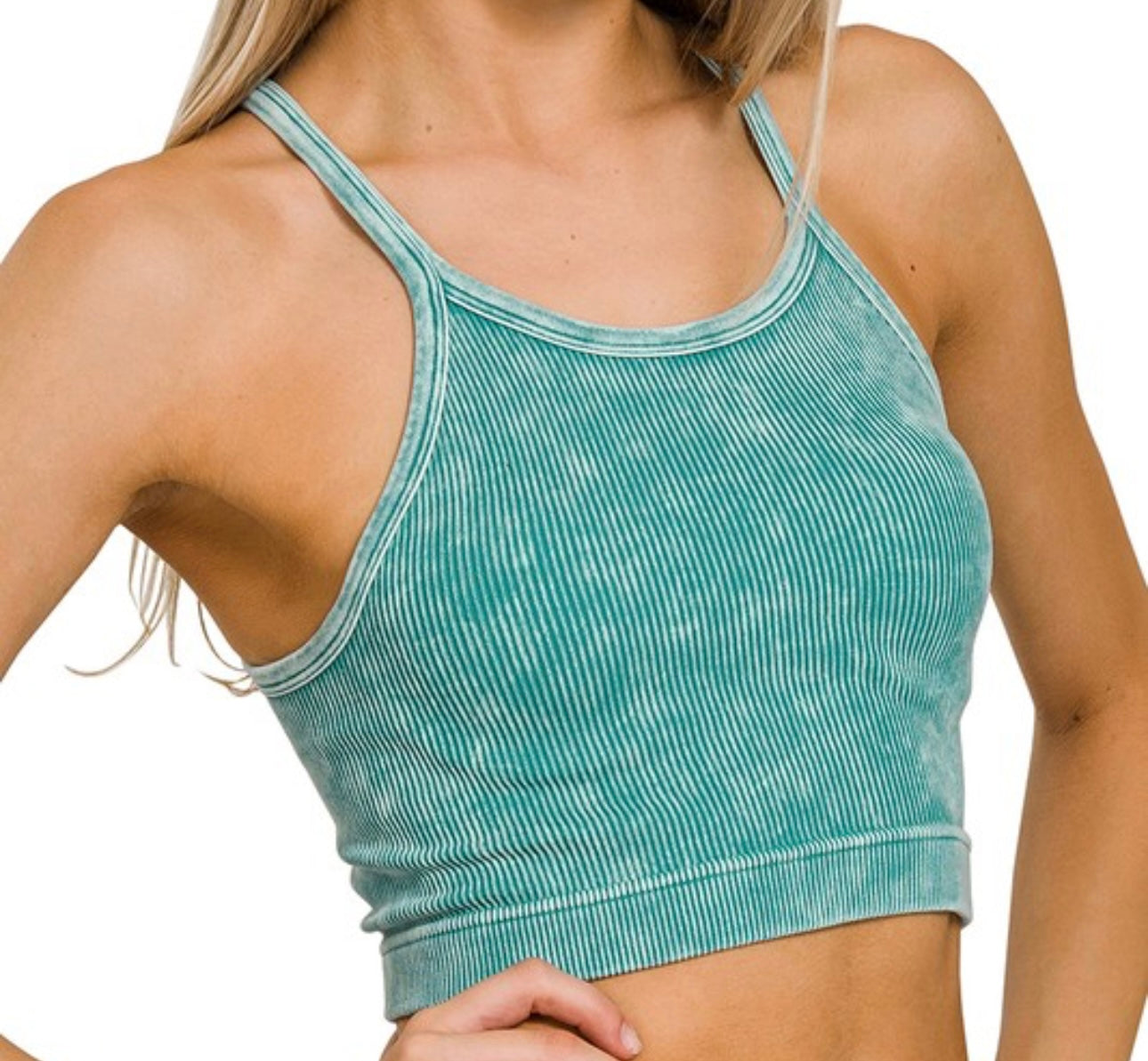 Everyday Ribbed Halter Bralette (unpadded)