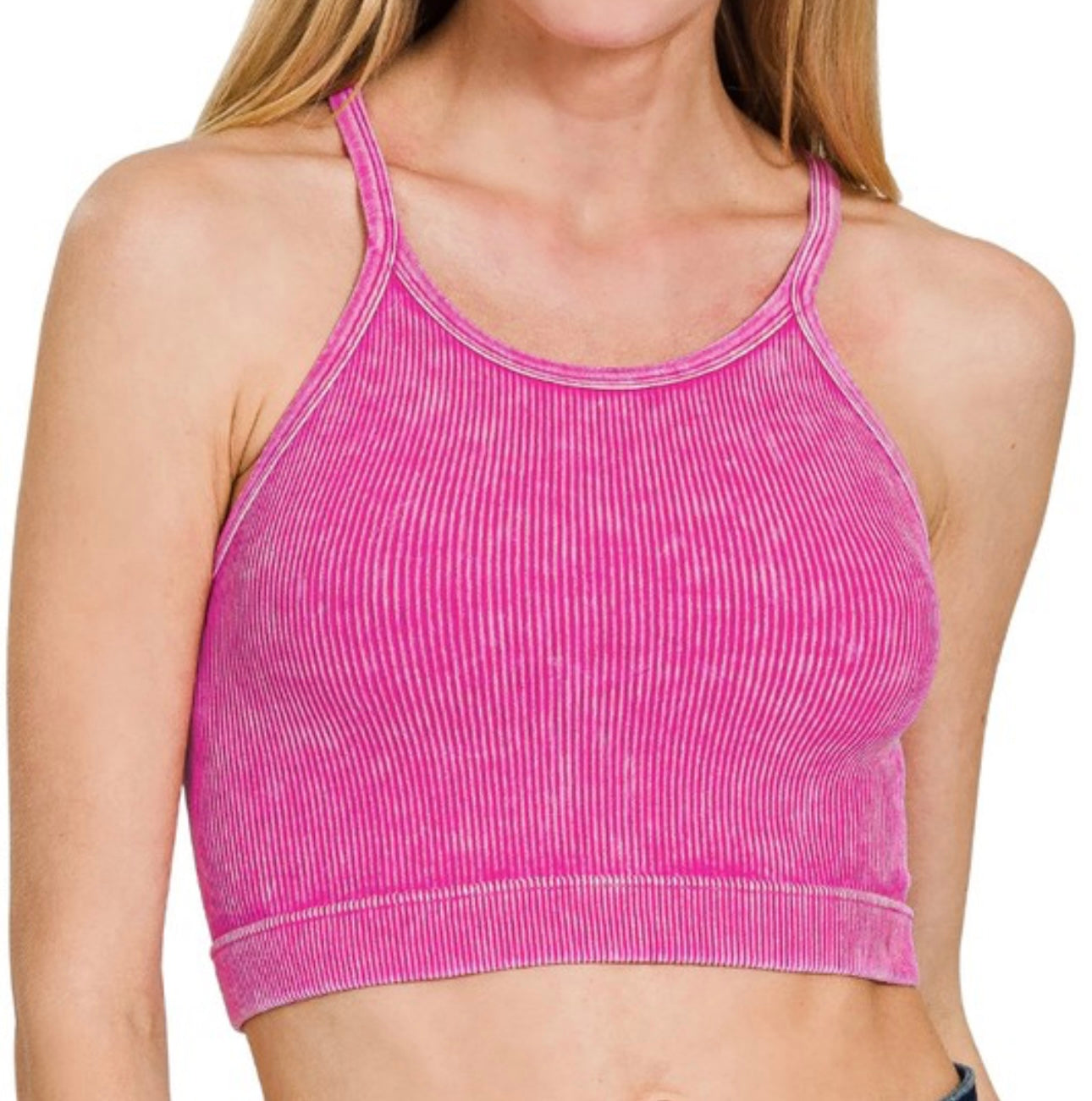 Everyday Ribbed Halter Bralette (unpadded)