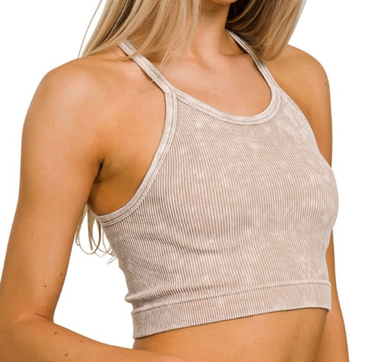 Everyday Ribbed Halter Bralette (unpadded)