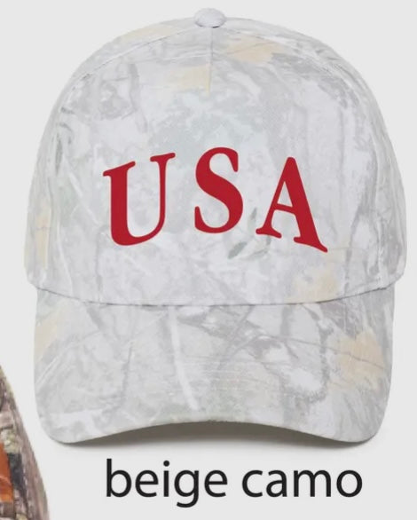 USA Beige Camo Hat
