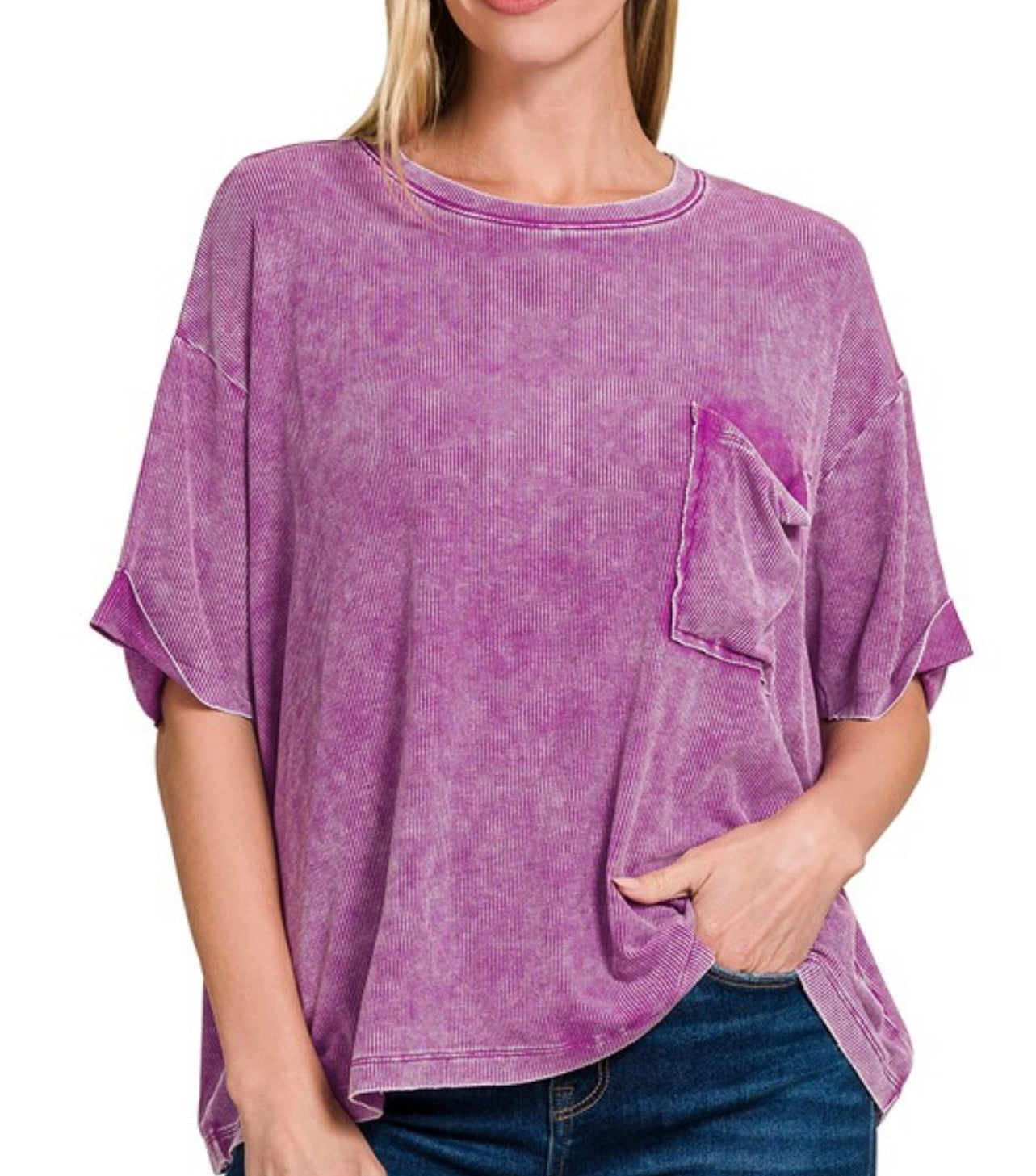 Chelsea Pocket Tee (plum)
