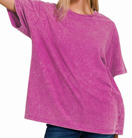 Finley Washed Tee (plum)
