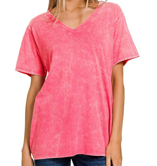 Finley V-neck (fuchsia)