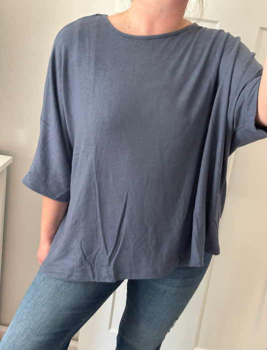Tatum Oversized Top (dusty blue)