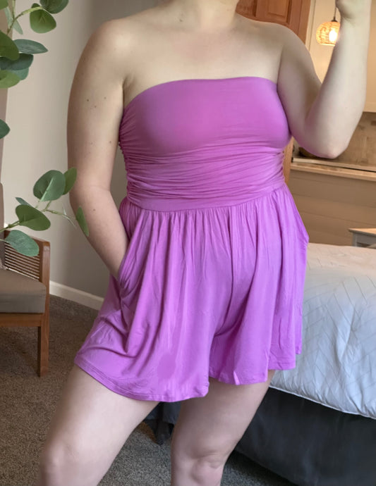 Bring the Heat Romper (bright mauve)