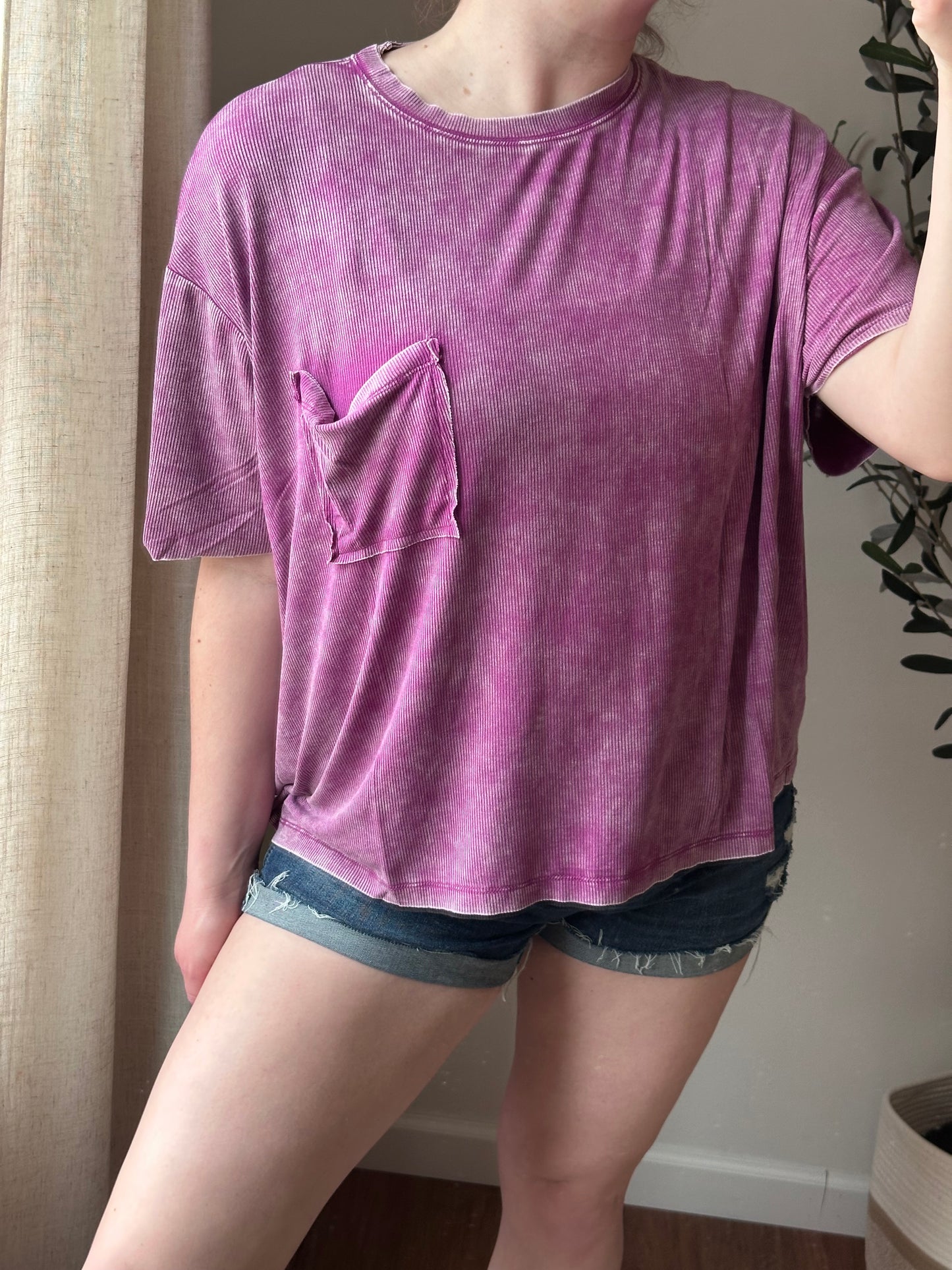 Chelsea Pocket Tee (plum)