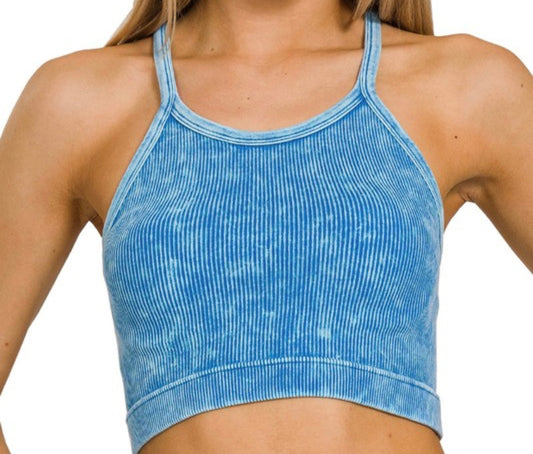 Everyday Ribbed Halter Bralette (unpadded)